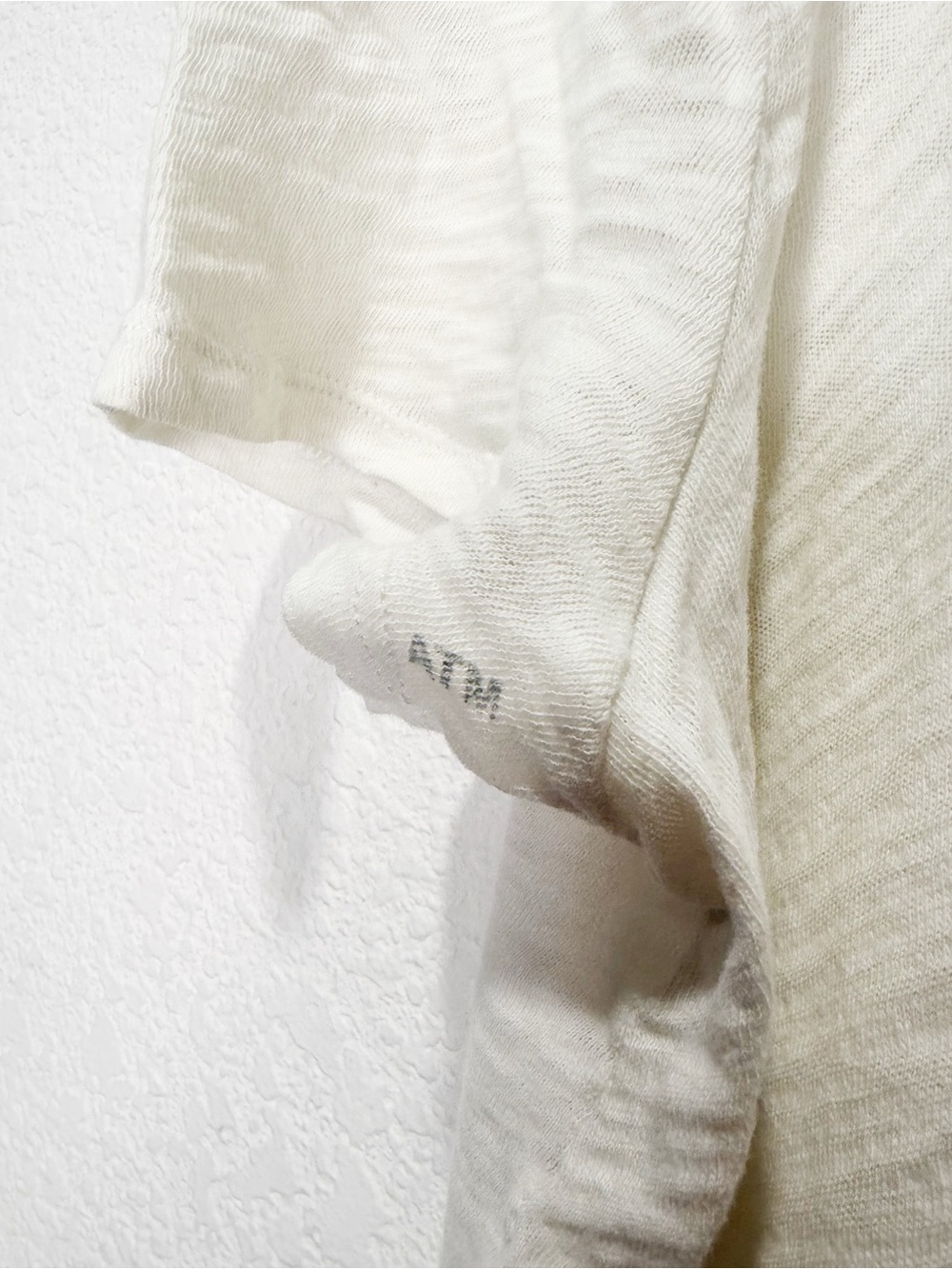 ATM Boyfriend White V-Neck Slub Knit Tee M/L - Picture 8 of 11